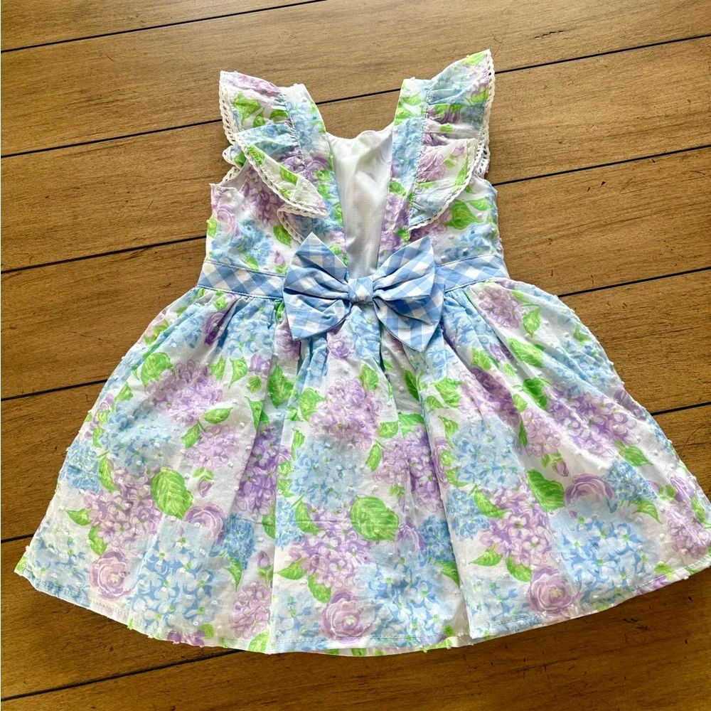 Tommy Bahama Swiss Dot, Hydrangeas Dress, Size 24 months - Picture 2 of 4